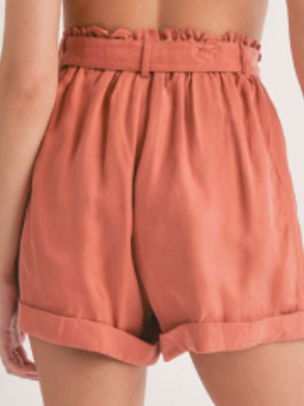 Sadie & Sage – Terracotta Belted Shorts | High Waist Paper Bag | NWT Size Small - Picture 5 of 10